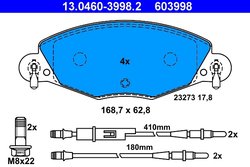 Set placute frana ATE 13.0460-3998.2