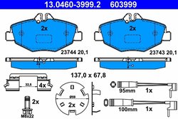 Set placute frana ATE 13.0460-3999.2