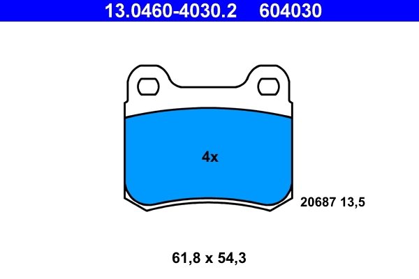 SET PLACUTE FRANA ATE 13.0460-4030.2 - Compatibil cu MERCEDES-BENZ