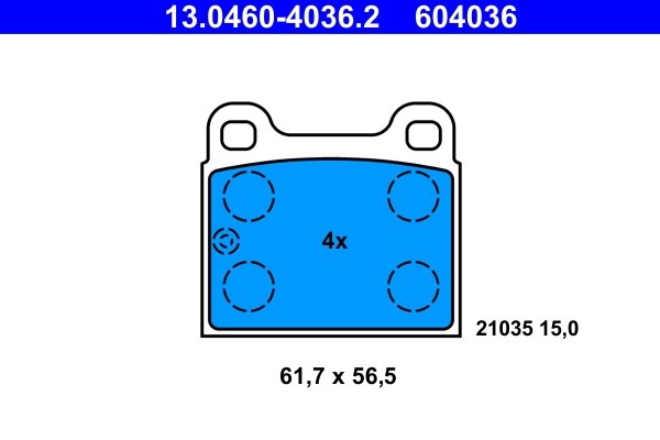 Set placute frana ATE 13.0460-4036.2