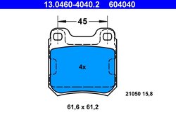 SET PLACUTE FRANA ATE 13.0460-4040.2 - Compatibil cu CHEVROLET, OPEL, SAAB, VAUXHALL