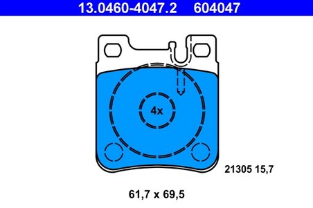 SET PLACUTE FRANA ATE 13.0460-4047.2 - Compatibil cu CHRYSLER, MERCEDES-BENZ