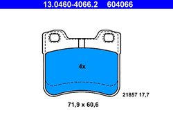 SET PLACUTE FRANA ATE 13.0460-4066.2 - Compatibil cu CITROEN, PEUGEOT