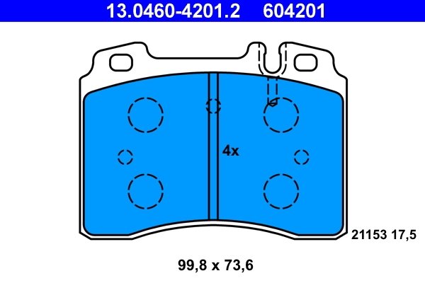 Set placute frana ATE 13.0460-4201.2