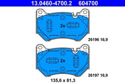 SET PLACUTE FRANA ATE 13.0460-4700.2 - Compatibil cu AUDI