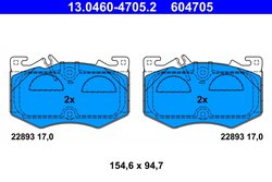 SET PLACUTE FRANA ATE 13.0460-4705.2 - Compatibil cu MERCEDES-BENZ