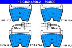 Set placute frana ATE 13.0460-4800.2