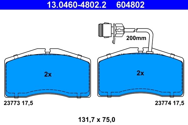 SET PLACUTE FRANA ATE 13.0460-4802.2 - Compatibil cu AUDI