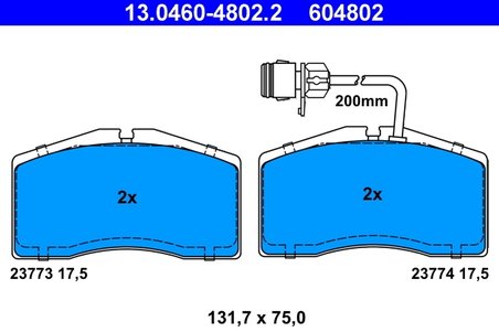 SET PLACUTE FRANA ATE 13.0460-4802.2 - Compatibil cu AUDI