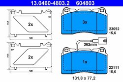 Set placute frana ATE 13.0460-4803.2