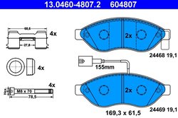 Set placute frana ATE 13.0460-4807.2