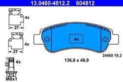 Set placute frana ATE 13.0460-4812.2