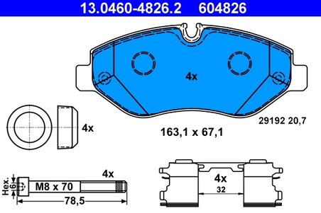 Set placute frana ATE 13.0460-4826.2