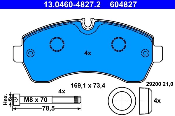 Set placute frana ATE 13.0460-4827.2