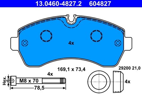 Set placute frana ATE 13.0460-4827.2