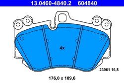 SET PLACUTE FRANA ATE 13.0460-4840.2 - Compatibil cu PORSCHE