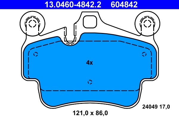 SET PLACUTE FRANA ATE 13.0460-4842.2 - Compatibil cu PORSCHE