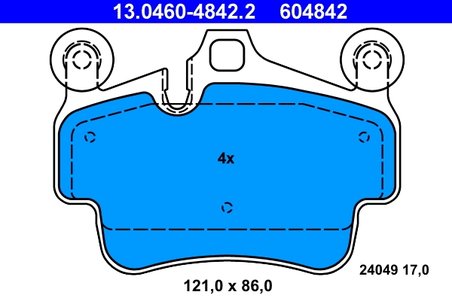 SET PLACUTE FRANA ATE 13.0460-4842.2 - Compatibil cu PORSCHE