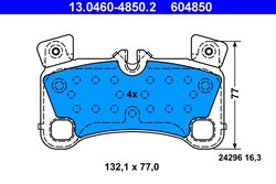 SET PLACUTE FRANA ATE 13.0460-4850.2 - Compatibil cu AUDI, PORSCHE, VW