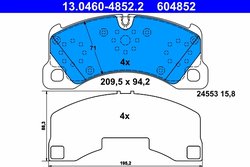 Set placute frana ATE 13.0460-4852.2