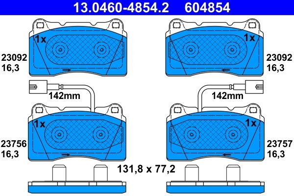 Set placute frana ATE 13.0460-4854.2