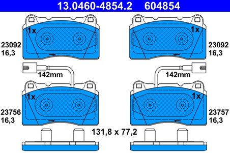 Set placute frana ATE 13.0460-4854.2