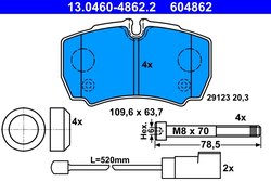 Set placute frana ATE 13.0460-4862.2