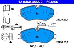 SET PLACUTE FRANA ATE 13.0460-4866.2 - Compatibil cu NISSAN
