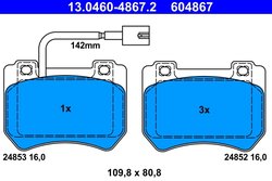 Set placute frana ATE 13.0460-4867.2