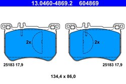 SET PLACUTE FRANA ATE 13.0460-4869.2 - Compatibil cu MERCEDES-BENZ