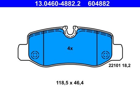 SET PLACUTE FRANA ATE 13.0460-4882.2 - Compatibil cu MERCEDES-BENZ