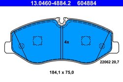 SET PLACUTE FRANA ATE 13.0460-4884.2 - Compatibil cu MERCEDES-BENZ