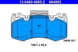 SET PLACUTE FRANA ATE 13.0460-4885.2 - Compatibil cu LAND ROVER
