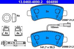 Set placute frana ATE 13.0460-4890.2
