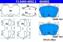 Set placute frana ATE 13.0460-4892.2