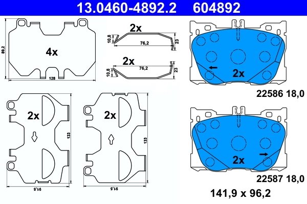 Set placute frana ATE 13.0460-4892.2