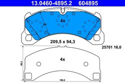 Set placute frana ATE 13.0460-4895.2