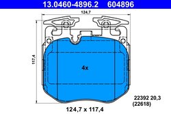 Set placute frana ATE 13.0460-4896.2