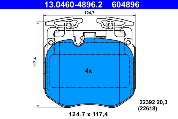 SET PLACUTE FRANA ATE 13.0460-4896.2 - Compatibil cu BMW