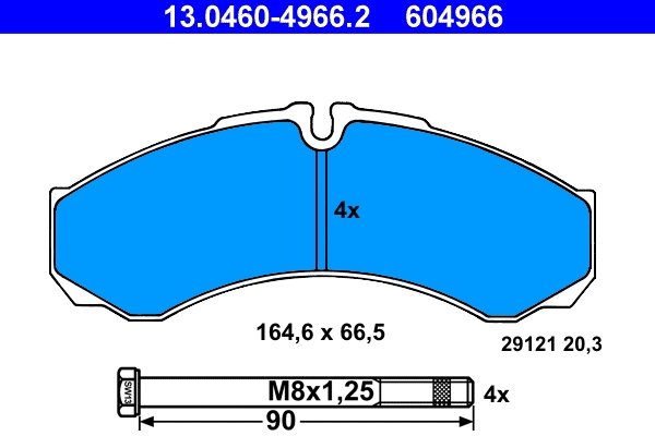 Set placute frana ATE 13.0460-4966.2