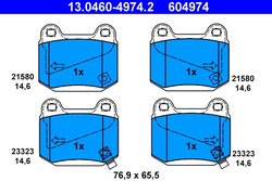 SET PLACUTE FRANA ATE 13.0460-4974.2 - Compatibil cu MITSUBISHI, NISSAN, SUBARU