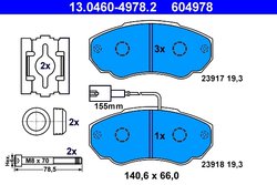 SET PLACUTE FRANA ATE 13.0460-4978.2 - Compatibil cu CITROEN, FIAT, PEUGEOT