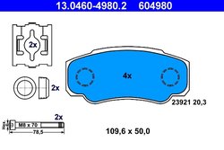 SET PLACUTE FRANA ATE 13.0460-4980.2 - Compatibil cu CITROEN, FIAT, PEUGEOT