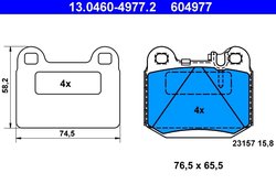 SET PLACUTE FRANA ATE 13.0460-4977.2 - Compatibil cu MERCEDES-BENZ