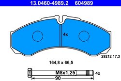 SET PLACUTE FRANA ATE 13.0460-4989.2 - Compatibil cu IVECO