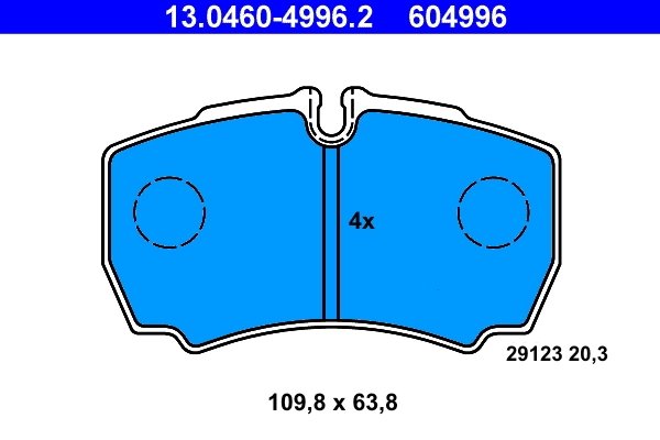 SET PLACUTE FRANA ATE 13.0460-4996.2 - Compatibil cu IVECO