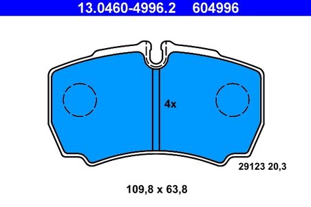 SET PLACUTE FRANA ATE 13.0460-4996.2 - Compatibil cu IVECO