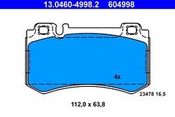 SET PLACUTE FRANA ATE 13.0460-4998.2 - Compatibil cu MERCEDES-BENZ
