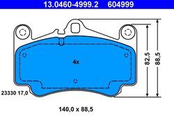 Set placute frana ATE 13.0460-4999.2