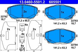 Set placute frana ATE 13.0460-5501.2